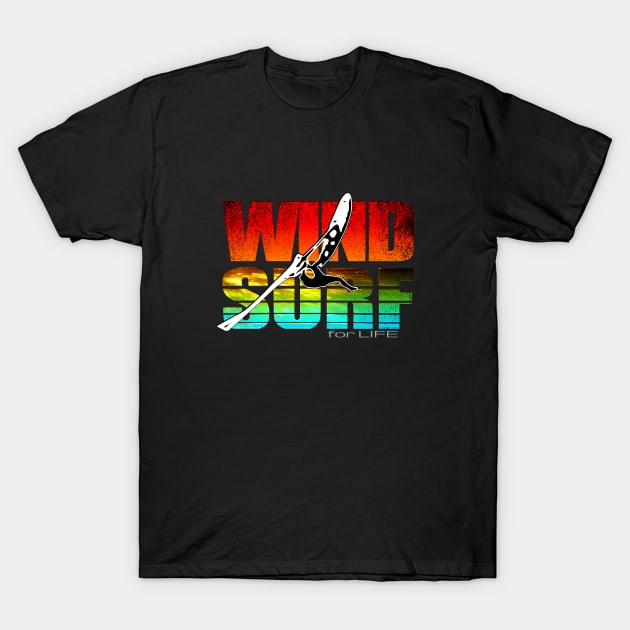 Windsurf for Life Sunset Colors T-Shirt by French Salsa